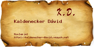 Kaldenecker Dávid névjegykártya