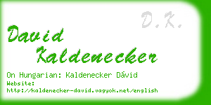 david kaldenecker business card