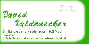 david kaldenecker business card